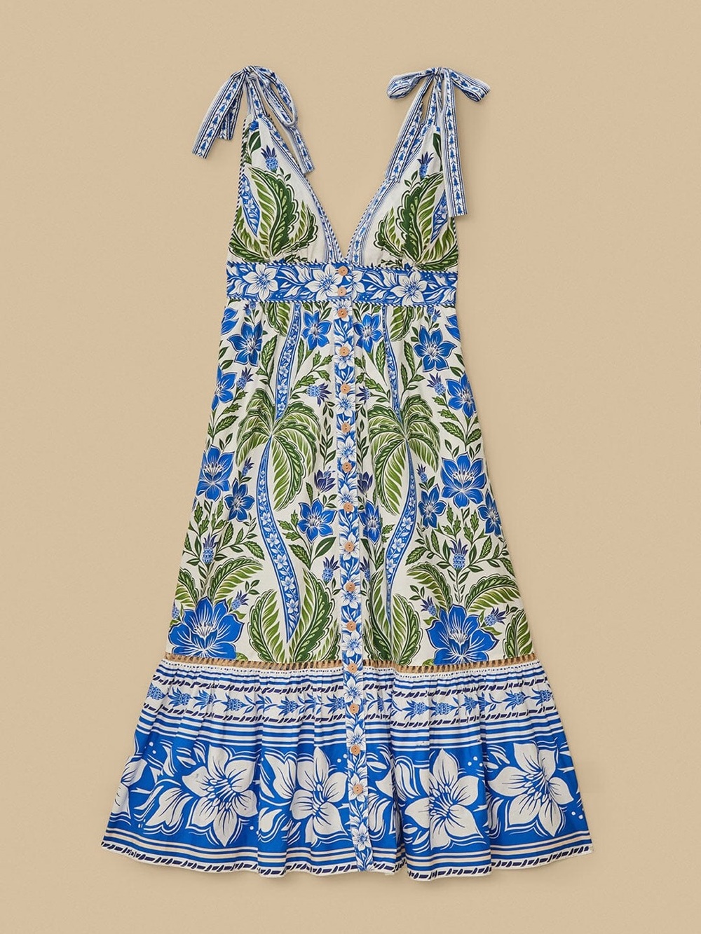 FARM Rio Blue & Green Tropicance Midi Dress - Picture 4 of 12